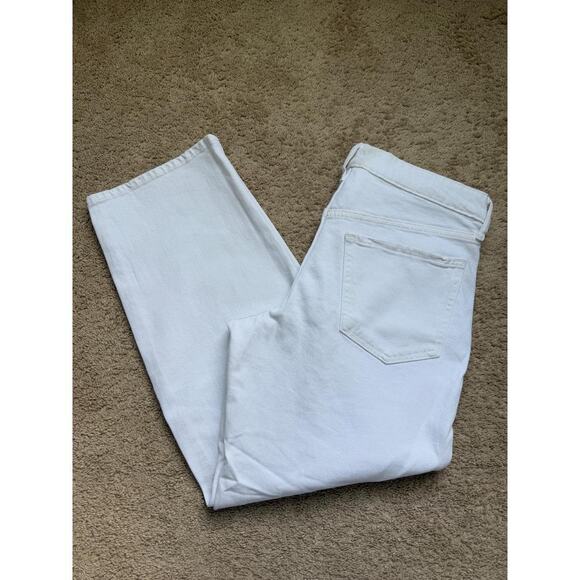 NWT Old Navy Hi Rise OG Loose Secret Smooth Pockets Distressed White Jeans 10 - Picture 2 of 9